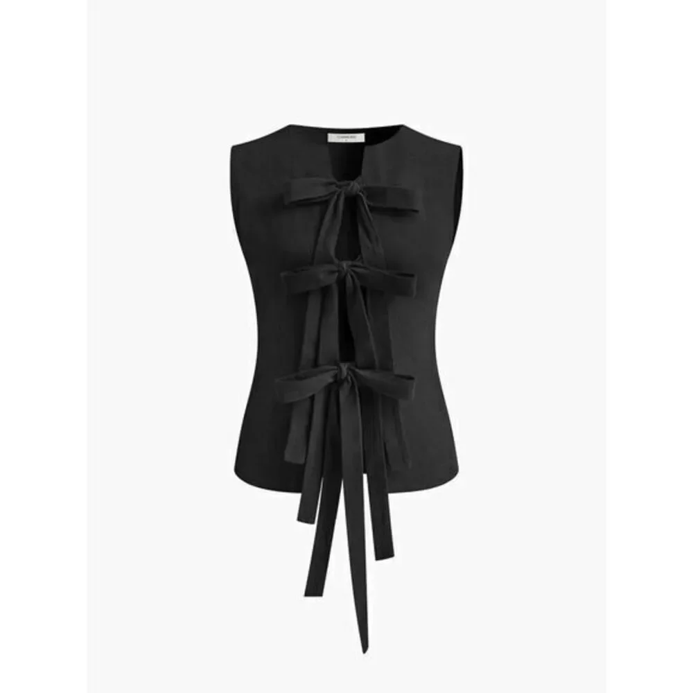 Commense‎ Chic Cotton Knotted Multi-Wear Black Top Bow Detail Small - Picture 11 of 13